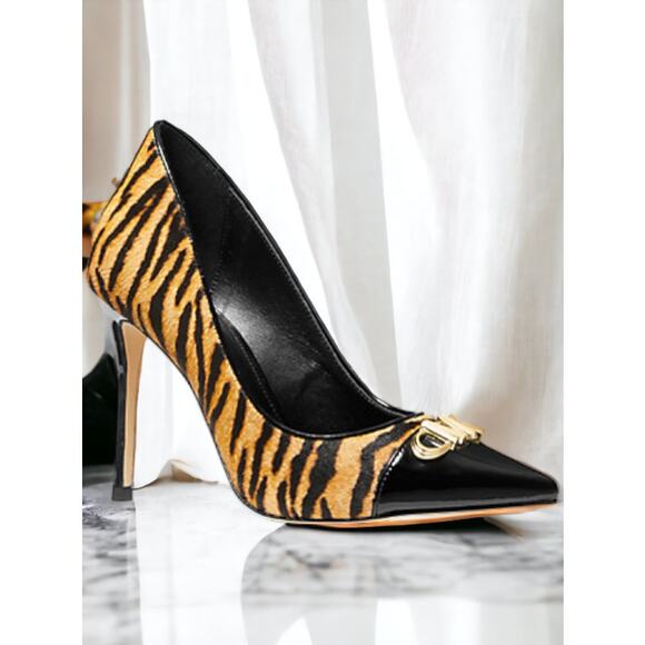 NWT - Michael Kors Parker Tiger Print Calf Hair and Leather Pump Size: 7 - Picture 1 of 5